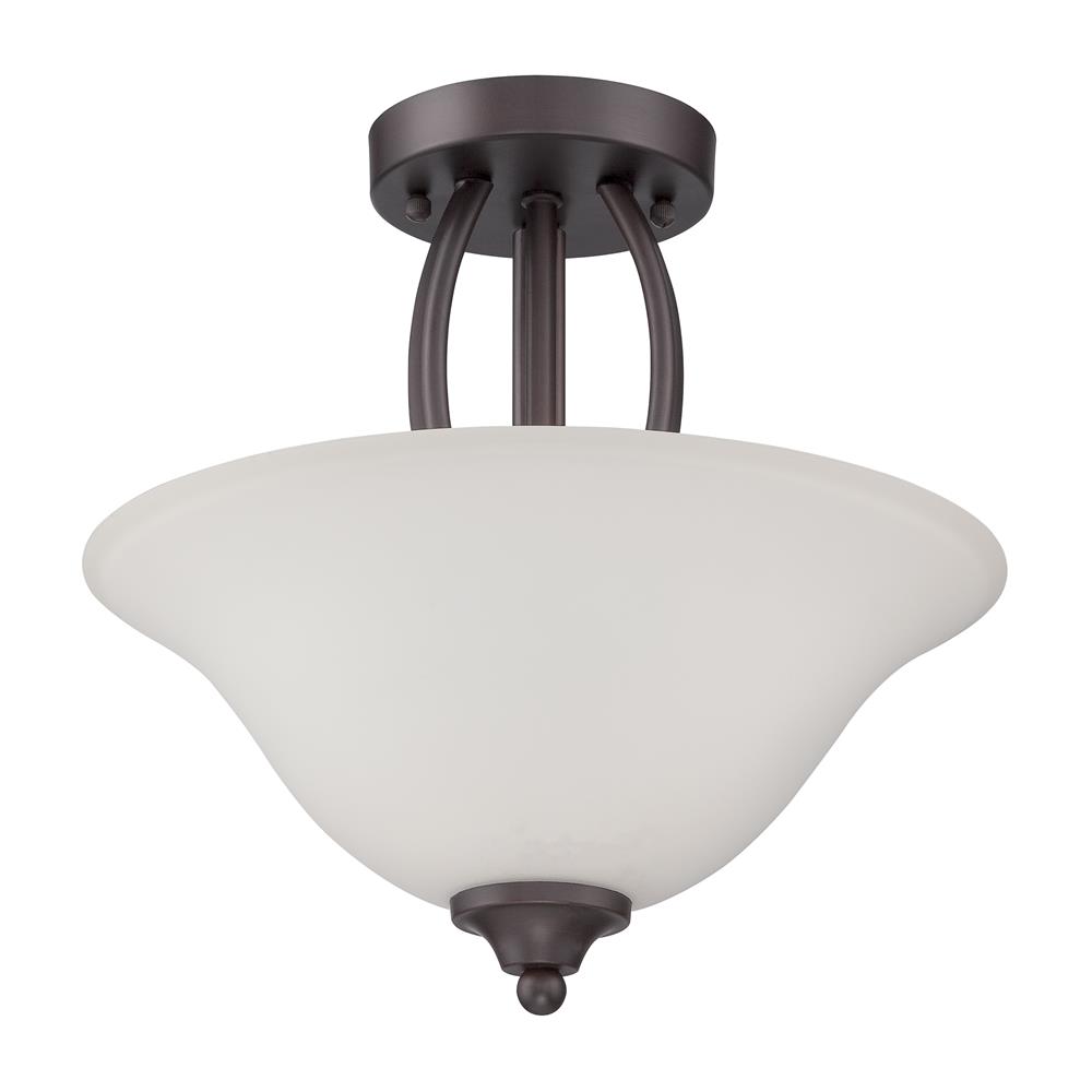 Craftmade 38352-ABZ Northlake 2 Light Convertible Semi Flush/Pendant in Aged Bronze with White Frosted Glass